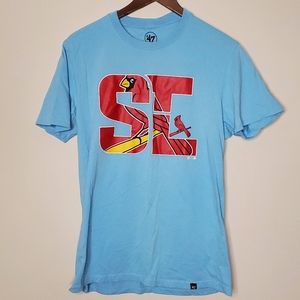 St. Louis Cardinals '47 Baseball T-Shirt MLB Men’s Size Med Light/Baby Blue-STL